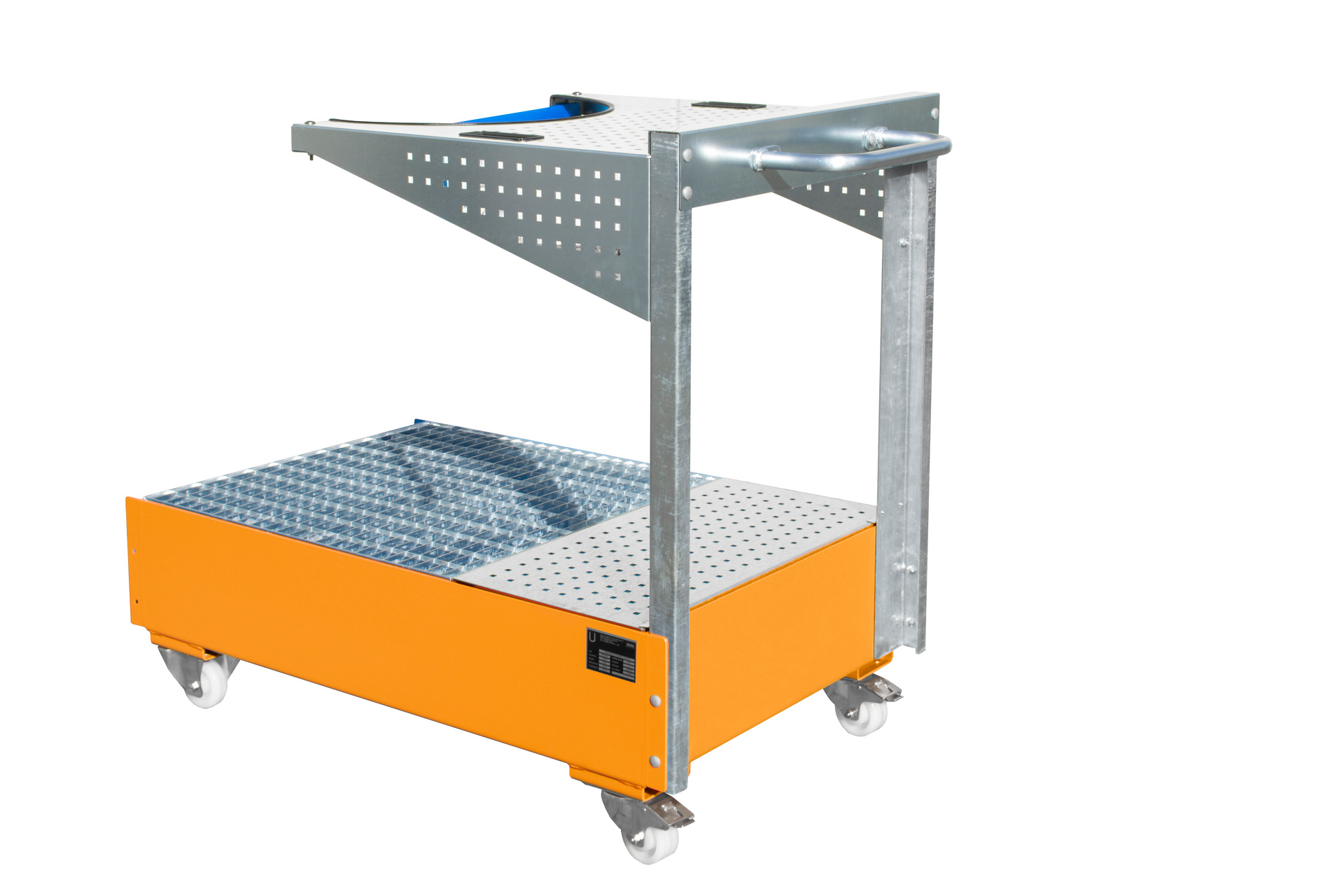 Fahrbare Auffangwanne mit Lochplattenwand Typ LPW